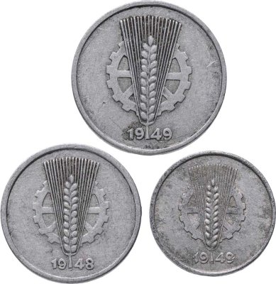купить Германия (ГДР), набор из 3 монет 1948-1949