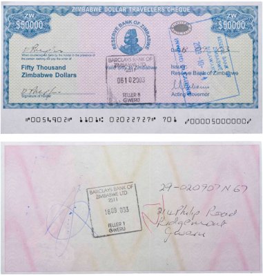купить Зимбабве 50000 долларов 2003