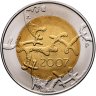 Купить Финляндия 5 евро 2007 "90 лет независимости"