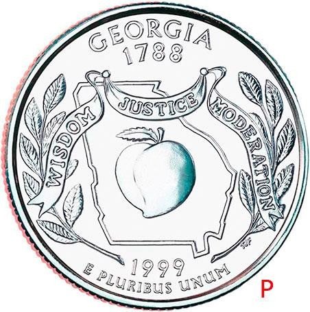 купить США 25 центов (квотер) 1999 P — штат Джорджия