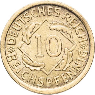 купить Германия 10 рейхспфеннигов (reichspfennig) 1931 A знак монетного двора "A" — Берлин