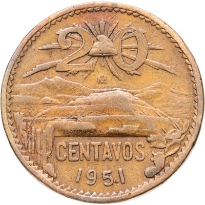 купить Мексика 20 сентаво (centavos) 1951