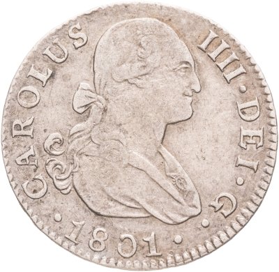 купить Испания 2 реала 1801 Севилья