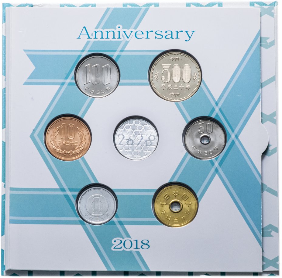 купить Япония набор из 6 монет 2018 и круглый жетон