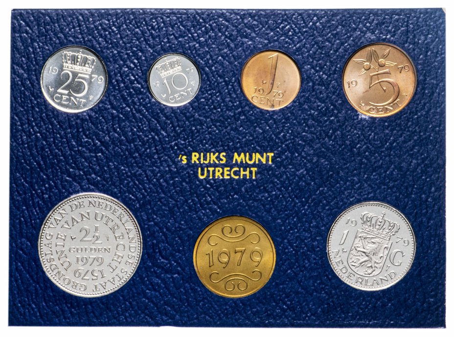 купить Нидерланды набор монет 1979 (6 монет+жетон в футляре)