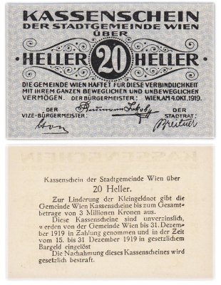 купить Австрия 20 геллеров 1919