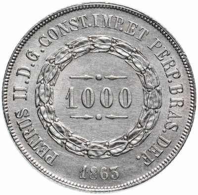 купить Бразилия 1000 рейс (reis) 1863