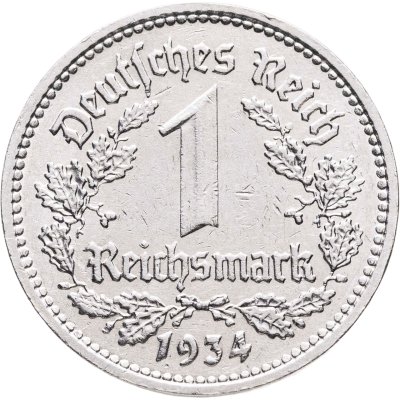 купить Германия, Третий рейх 1 рейхсмарка 1934 E