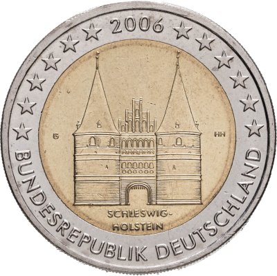 купить Германия 2 евро (euro) 2006 Федеральные земли Германии: Шлезвиг-Гольштейн - Голштинские ворота в Любеке, знак монетного двора "G" - Карлсруэ