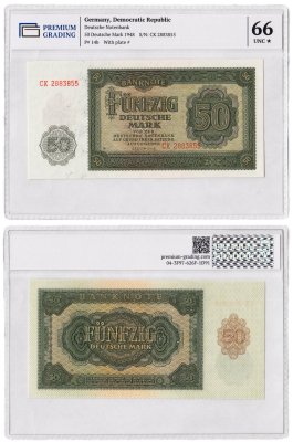 купить Германия 50 марок 1948 в слабе PG UNC * 66