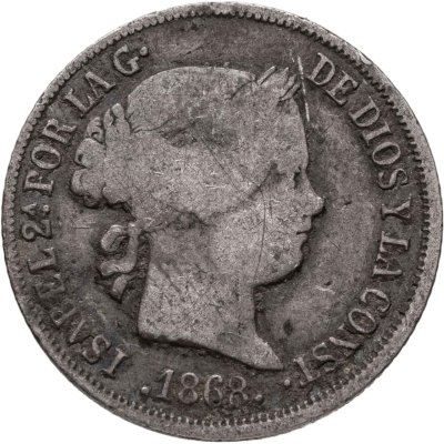 купить Филиппины, Испанская колония 10 сентимо 1868 Изабелла II