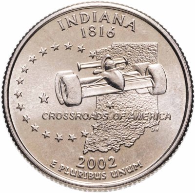 купить США 1/4 доллара (квотер, 25 центов) 2002 Р "Штат Индиана"