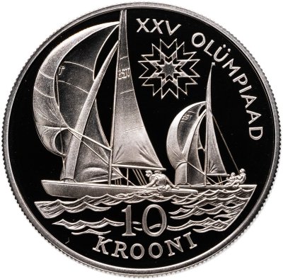 купить Эстония 10 крон (krooni) 1992 "XXV Летние Олимпийские игры, Барселона 1992 - Парусный спорт"