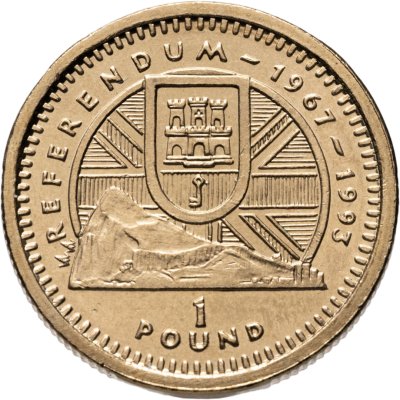 купить Гибралтар 1 фунт (pound) 1993 Референдум 1967 года