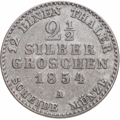купить Германия (Пруссия) 2 1/2 гроша 1854 (А)