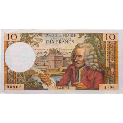 купить Франция 10 франков 1972 (Voltaire, Вольтер) Pick 147