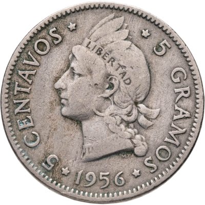 купить Доминикана 5 сентаво (centavos) 1956