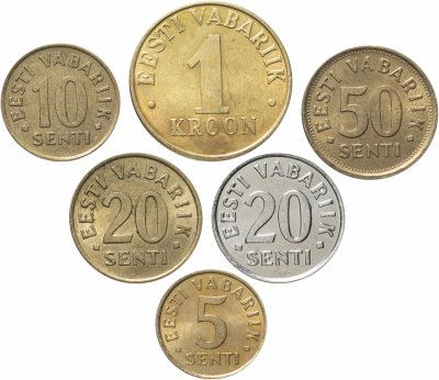 купить Эстония, набор из 6 монет 1991-2006