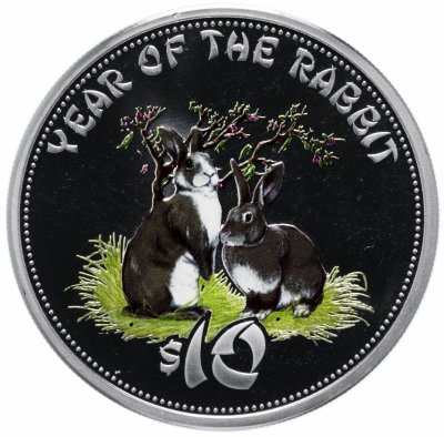 купить Острова Кука 10 долларов (dollars) 2011 "Китайский гороскоп - год кролика"