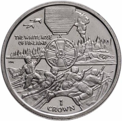 купить Остров Мэн 1 крона (crown) 2005 "Награды - Орден Белой розы Финляндии"