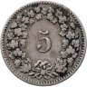 Купить Швейцария 5 раппенов (rappen) 1883