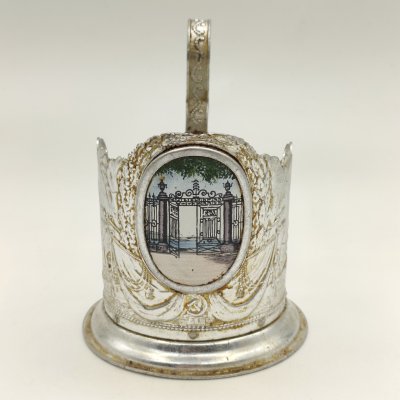 купить Подстаканник "Решетка Летнего сада", алюминий, эмаль, Ленэмальер (Ленинградский эмальер), СССР, 1947-1975 гг.