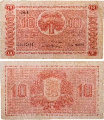 купить Финляндия 10 марок 1945