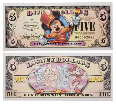 купить США 5 Дисней долларов 2008 серия D Юбилейная