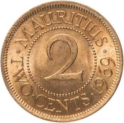 купить Маврикий 2 цента (cents) 1969