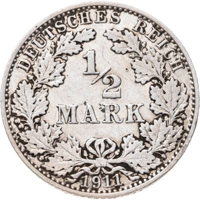 купить Германия, Германская империя 1/2 марки 1911 A
