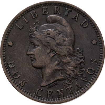 купить Аргентина 2 сентаво (centavos) 1885