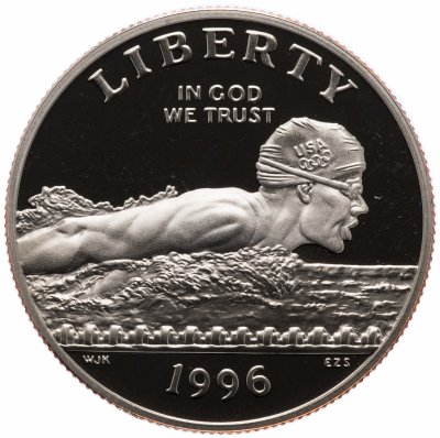 купить США 50 центов 1996 Proof "XXVI летние Олимпийские Игры, Атланта 1996 - Плавание"