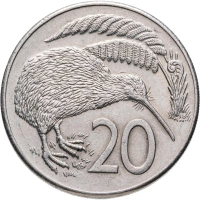 купить Новая Зеландия 20 центов (cents) 1986