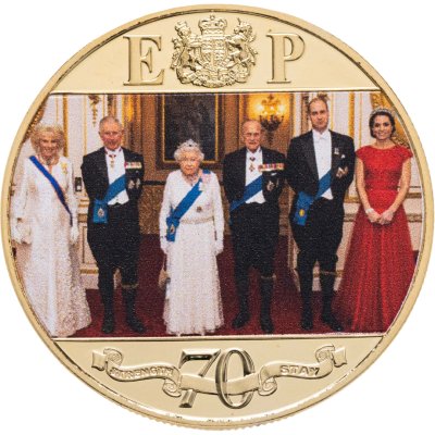 купить Гибралтар 1 крона 2017 "70 лет свадьбе Королевы Елизаветы II и Принца Филипа - 2010-ые, Платиновая декада"