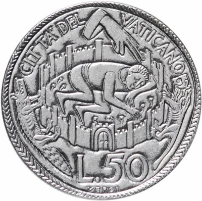купить Ватикан 50 лир 1975 "Лето Господне"