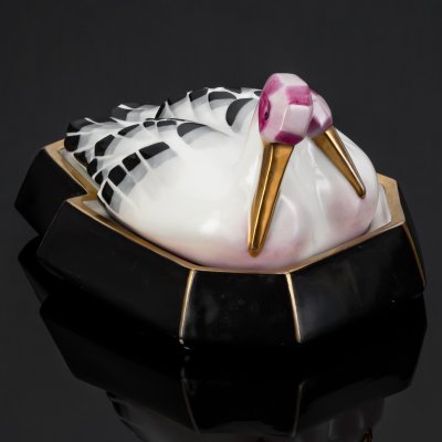 купить Шкатулка "Птицы в гнезде" ("Пеликаны"), фарфор, роспись, золочение, Франция, 1950-1970 гг.