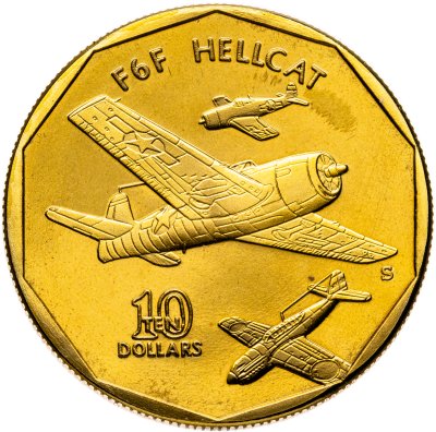 купить Маршалловы острова 10 долларов 1991 "самолет F6F HELLCAT"