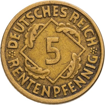 купить Германия 5 рентенпфеннигов (rentenpfennig) 1924 J
