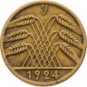 Купить Германия 5 рентенпфеннигов (rentenpfennig) 1924 J