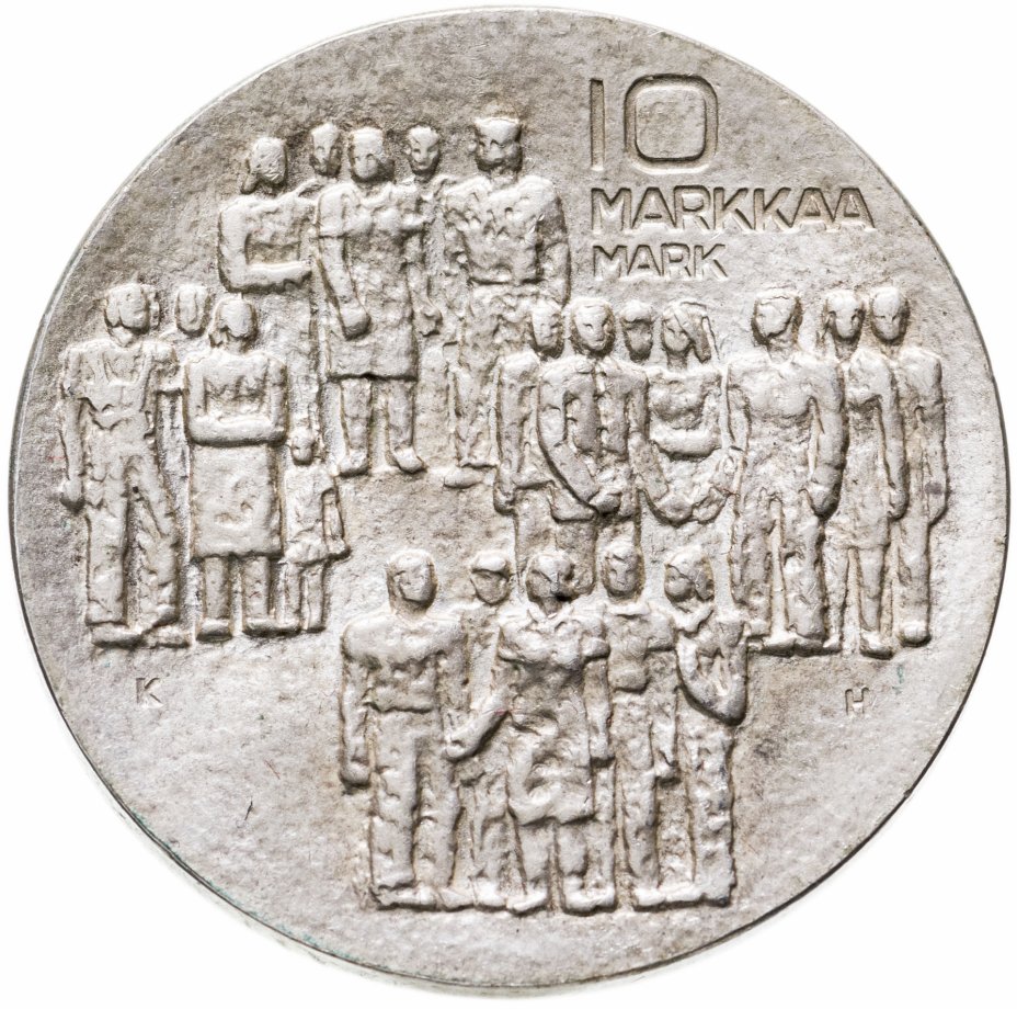купить Финляндия 10 марок (markkaa) 1977 KH 60 лет независимости