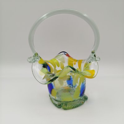 купить Конфетница в форме корзинки, стекло, гутная техника, СССР, 1970-1990 гг.