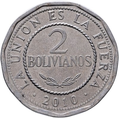 купить Боливия 2 боливиано (bolivianos) 2010