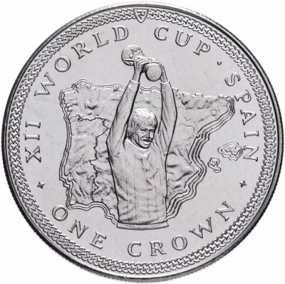 купить Остров Мэн 1 крона (crown) 1982 "Чемпионат мира по футболу 1982, Испания - кубок"