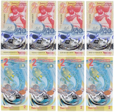 купить Восточные Карибы 2 доллара 2023 года (2024) P-61 Набор (4 штуки) все серии АА, АВ, АС, AD