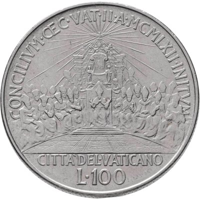 купить Ватикан 100 лир (lire) 1962 "Второй Вселенский собор"