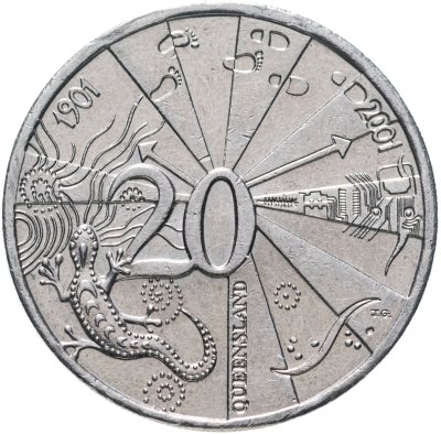 купить Австралия 20 центов 2001 "Столетие федерации - Квинсленд"