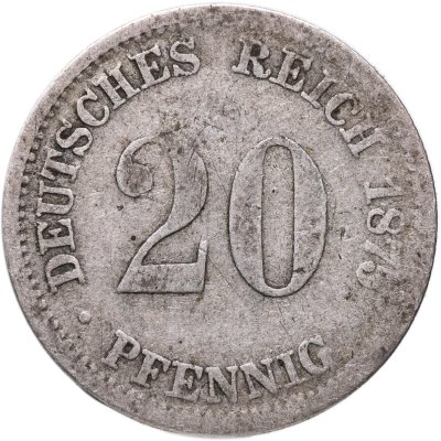 купить Германия 20 пфеннигов (pfennig) 1875