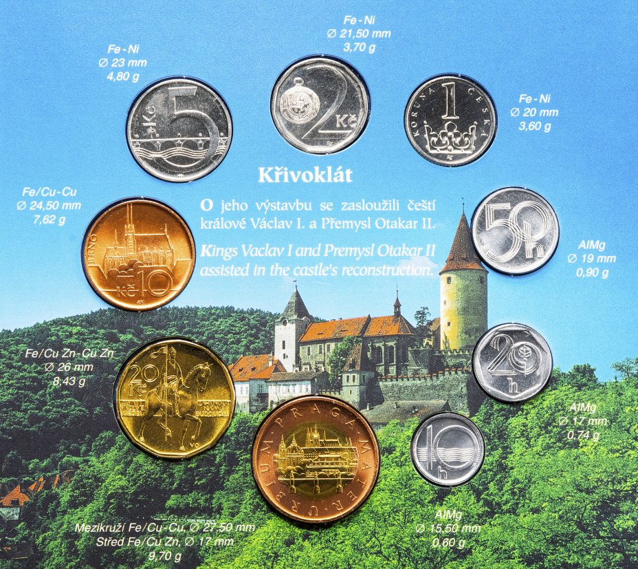 купить Чехия набор монет 2002 (9 монет в буклете)