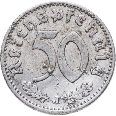 купить Германия, Третий рейх 50 рейхспфеннигов (reichspfennig) 1935, знак монетного двора "J" — Гамбург