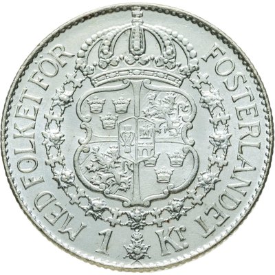 купить Швеция 1 крона 1939 Густав V
